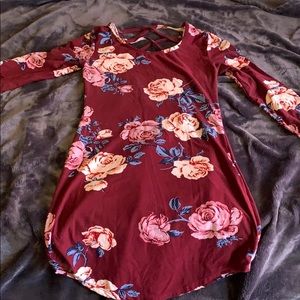 Fitting reversible floral mini dress